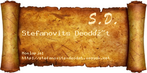 Stefanovits Deodát névjegykártya